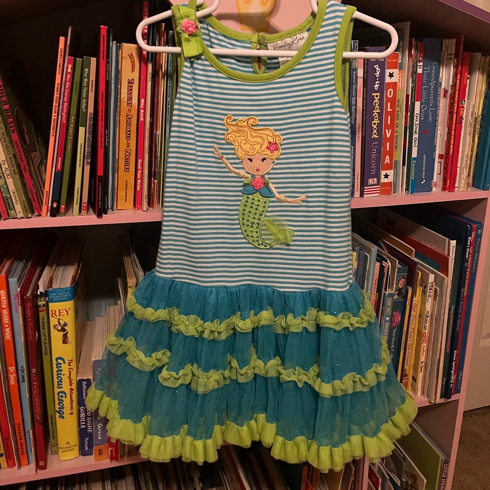 Emily Rose Mermaid Tutu Blue and Green  Dress 3T EUC, also available in 5T